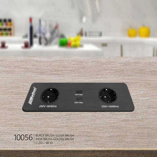 پریز برق توکار ملونی کد 10056