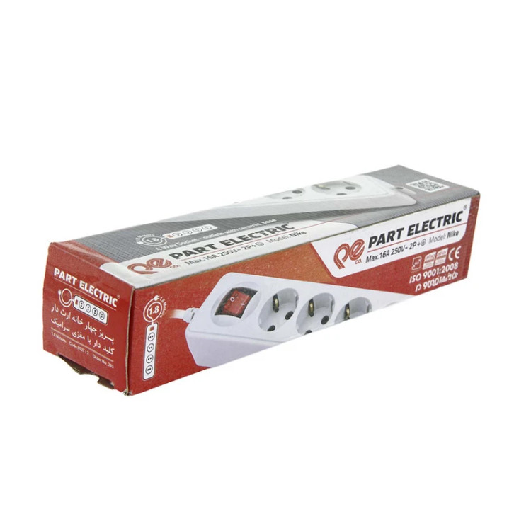 4 خانه ارت دار ۲۹۳ پارت الکتریک با کابل ۱.۸ متری