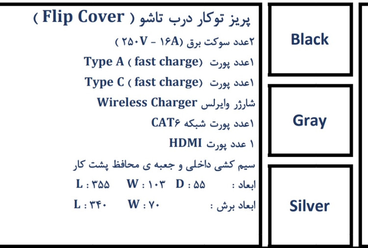 پریز کابینتی توکار درب تاشو میلو کد 1043