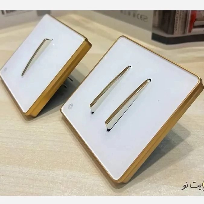 کلید و پریز آسیا الکتریک مدل یاقوت سفید طلایی