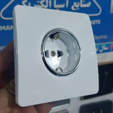 کلید و پریز آسیا الکتریک مدل کریستال سفید نقره ای