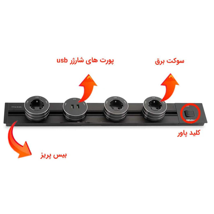 پریز توکار ملونی مدل ریلی 10070